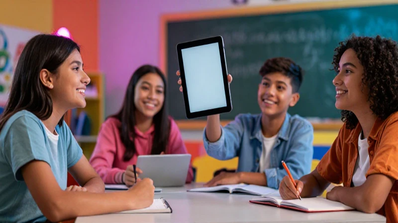 Estudiantes mexicanos en clase digital moderna