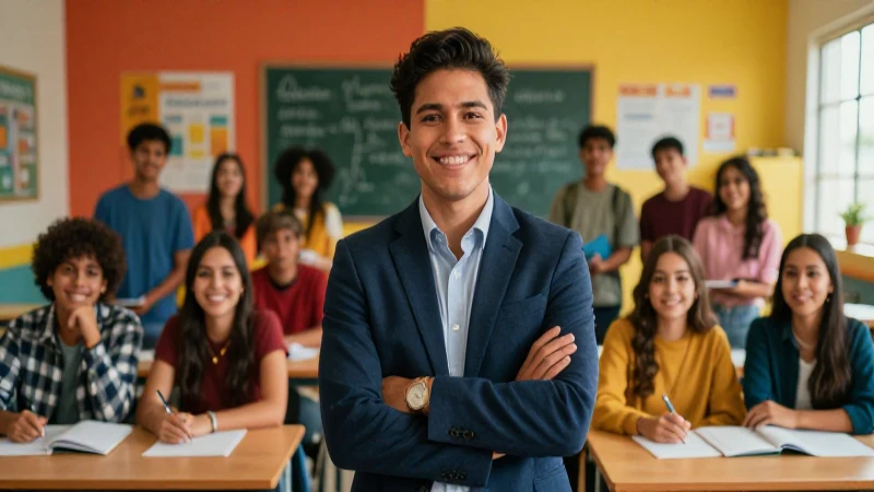 Maestra mexicana inspira a estudiantes en un aula vibrante