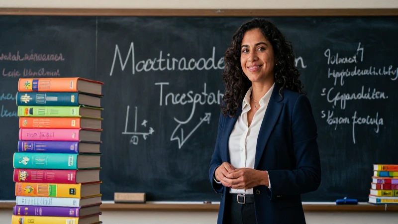 Retrato profesional de maestra mexicana moderna