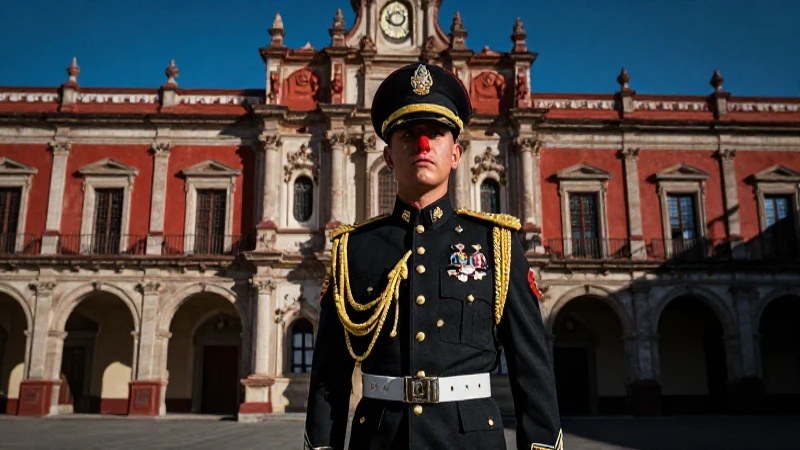 Cadete militar mexicano en Puebla, estilo cinematográfico