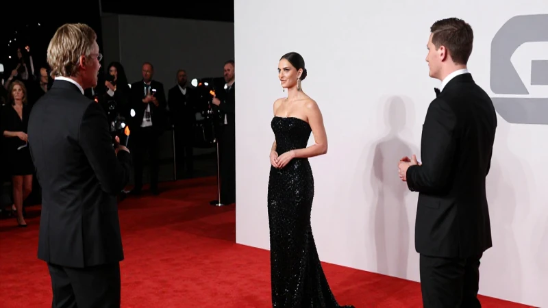 Evento de alfombra roja con estrella glamurosa