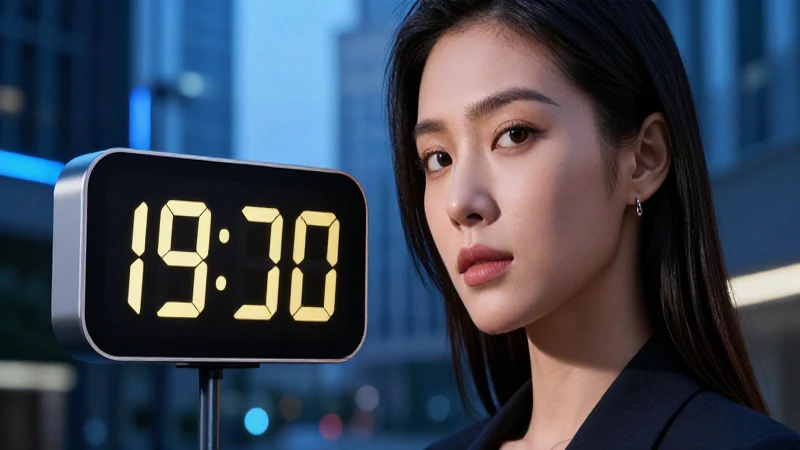 Mujer joven profesional con reloj digital y estilo urbano