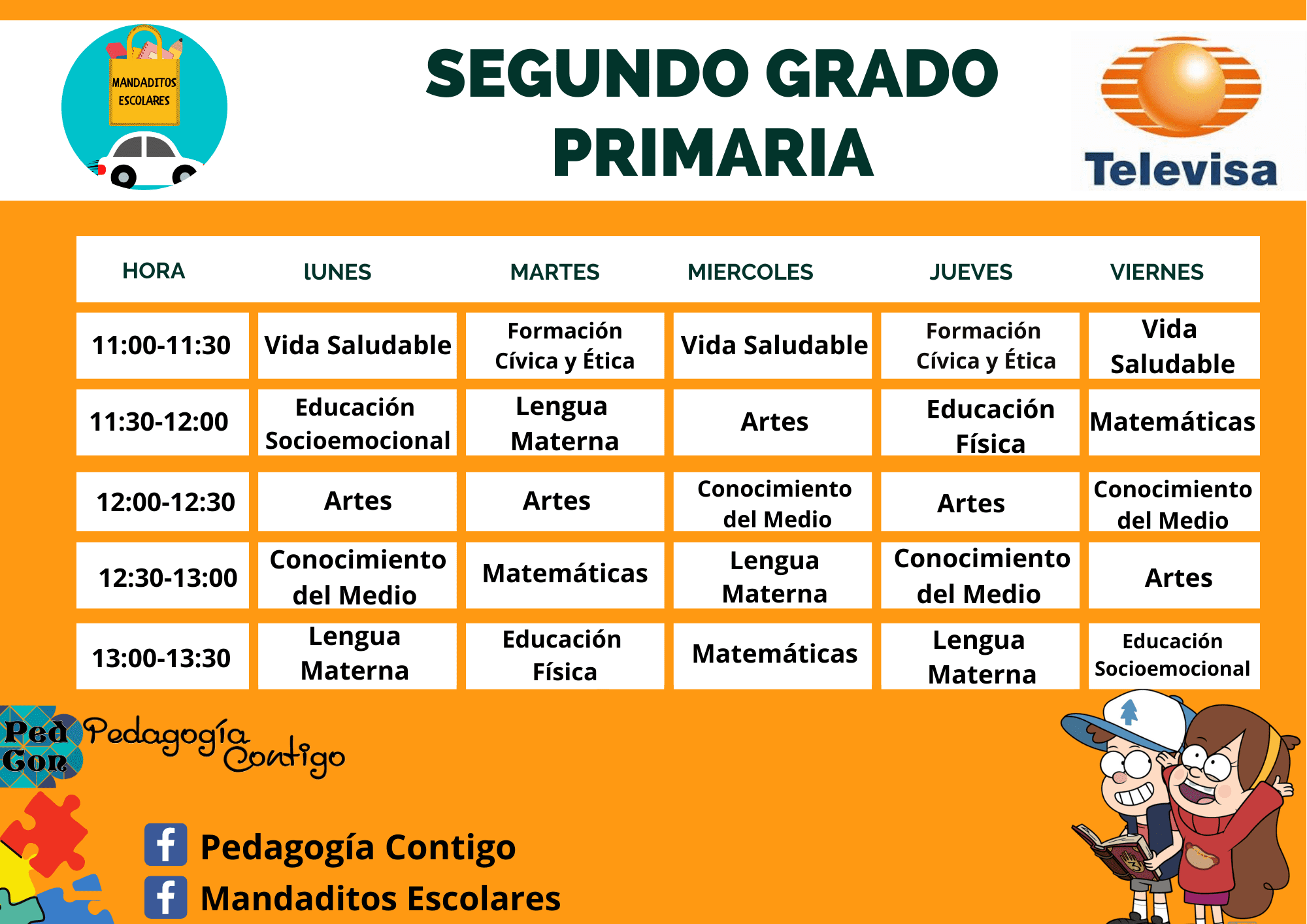 Horario de clases actualizado para primaria en 2020