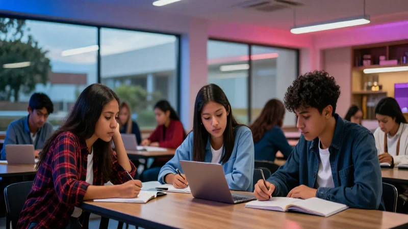 Estudiantes mexicanos estudian juntos con dinamismo y calidad
