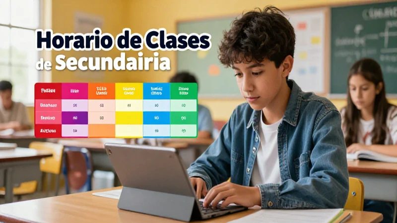 Horarios escolares organizados para estudiantes de secundaria