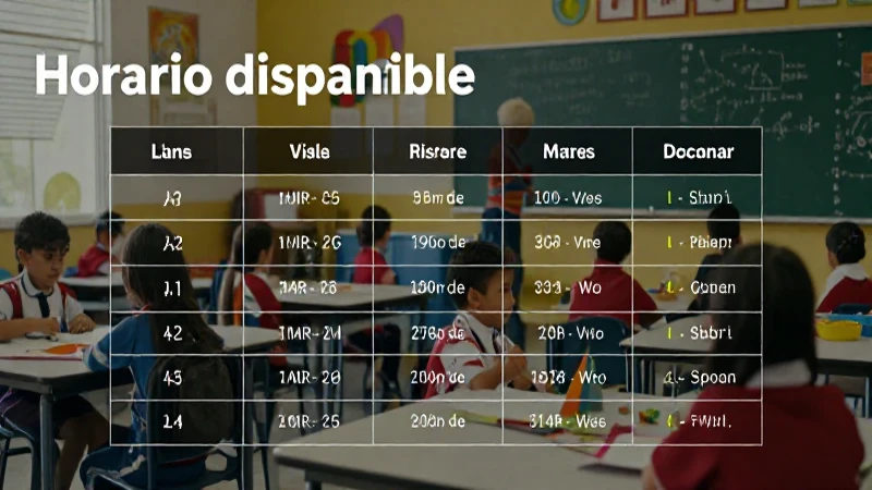 Horarios del preescolar La Salle
