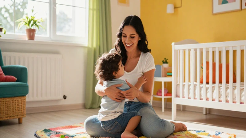 Madre feliz jugando con su hijo
