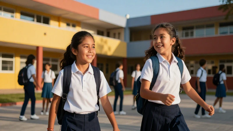 Estudiantes mexicanos felices en la actividad escolar