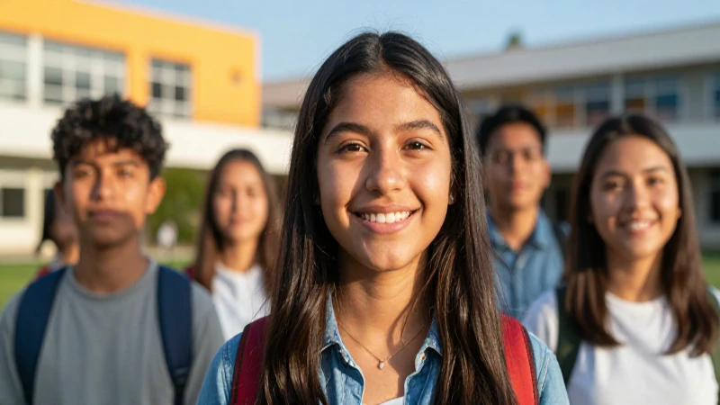 Retrato cinematográfico de estudiante mexicana