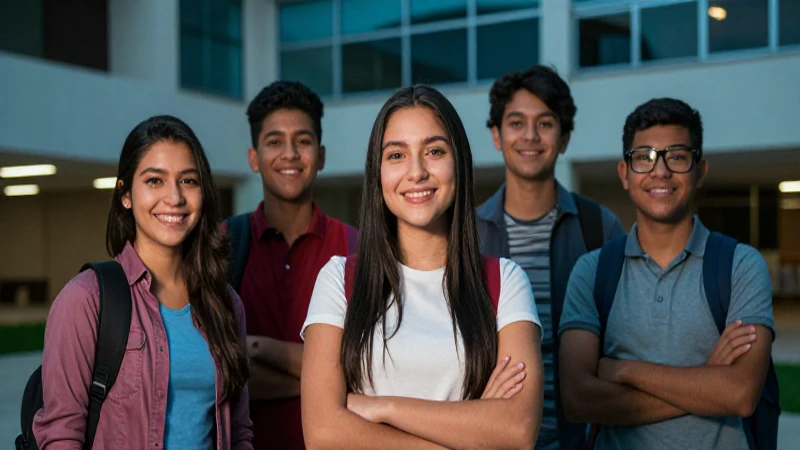 Cuál es la ubicación y horarios de Banco Bienestar en Monterrey 53 Estudiante mexicano sonríe en moderno campus universitario