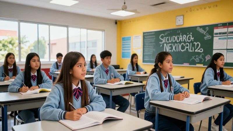 Clase de secundaria moderna en Mexicali