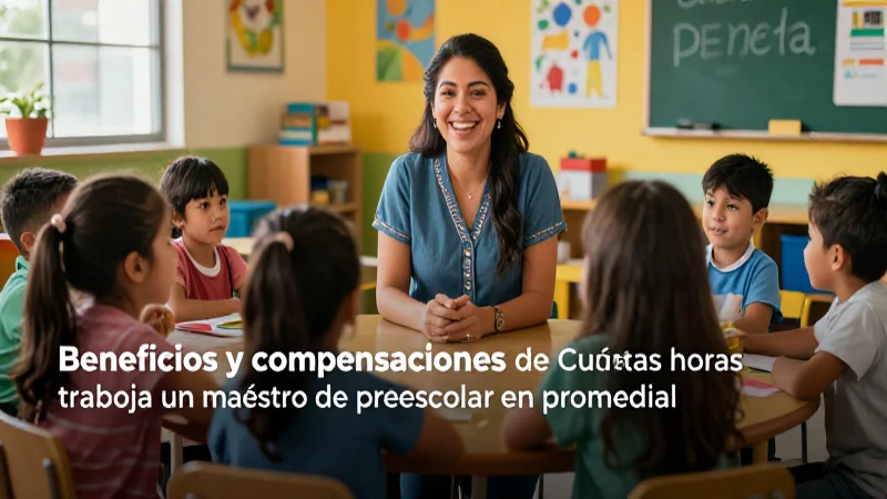 Cuántas horas trabaja un maestro de preescolar en promedio 19 Maestra mexicana sonríe con niños en clase moderna
