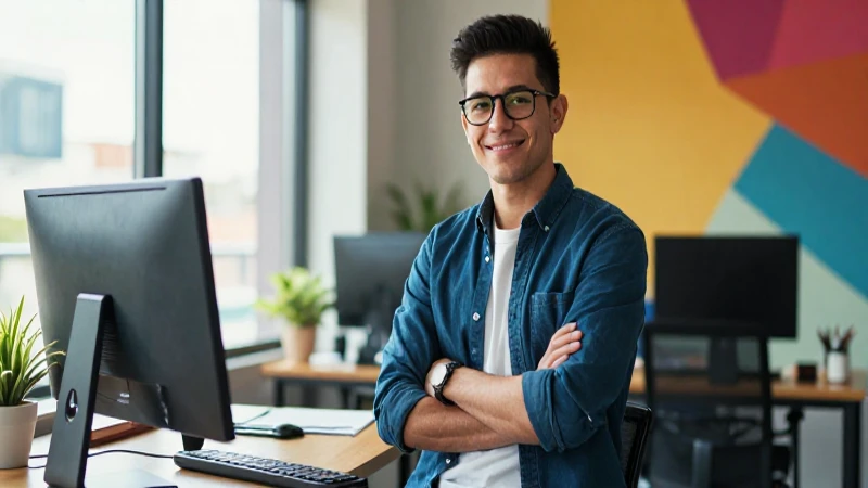 Joven mexicano profesional con ambiente de alta calidad