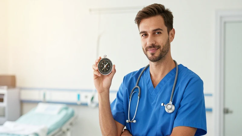 Profesional médico compasivo en entorno hospitalario moderno