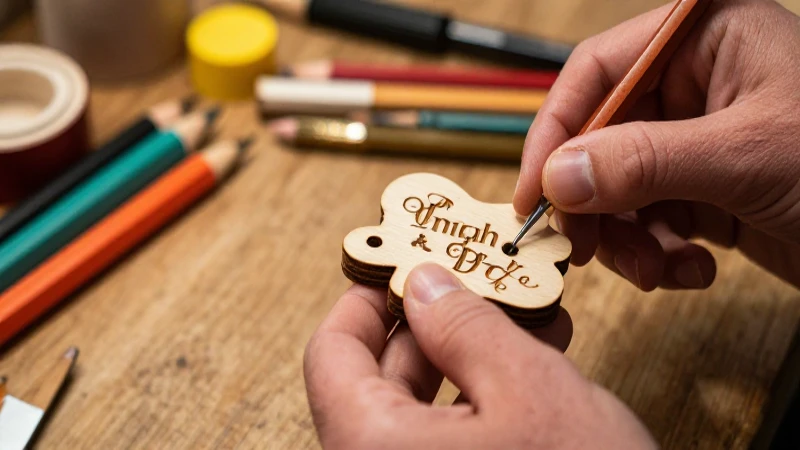 Creando regalo de madera hecho a mano