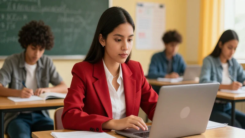 Estudiante mexicana exitosa en clase online
