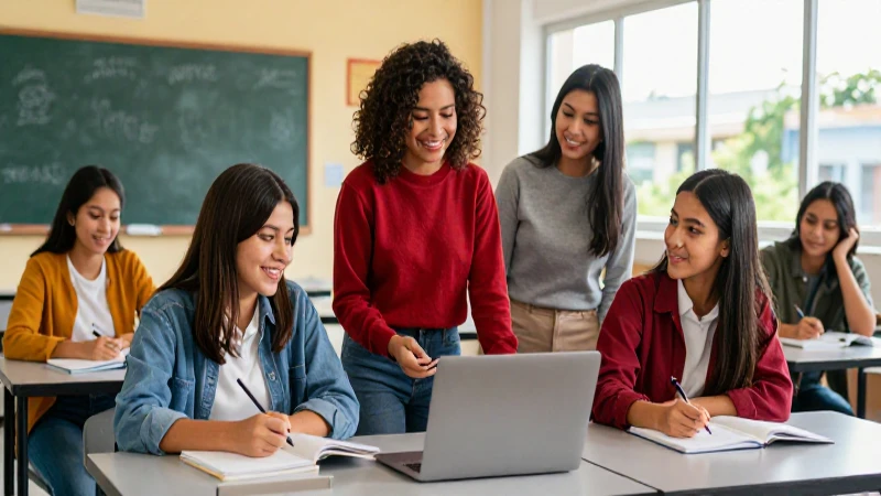 Estudiantes mexicanos colaboran en aula universitaria