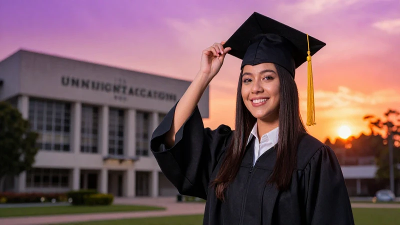 Estudiante mexicano celebra éxito académico al atardecer
