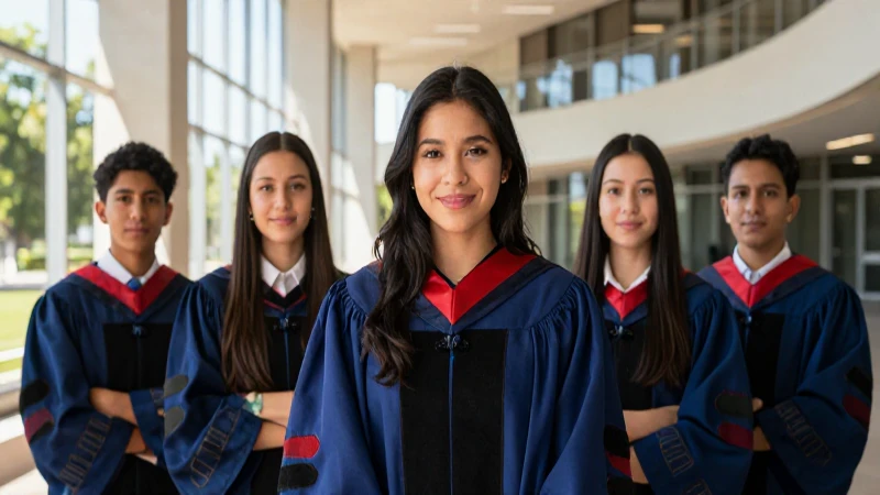 Estudiante mexicano diverso logrando éxito académico