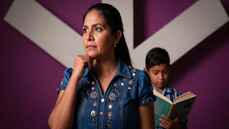 Retrato emotivo de madre y niño en encrucijada