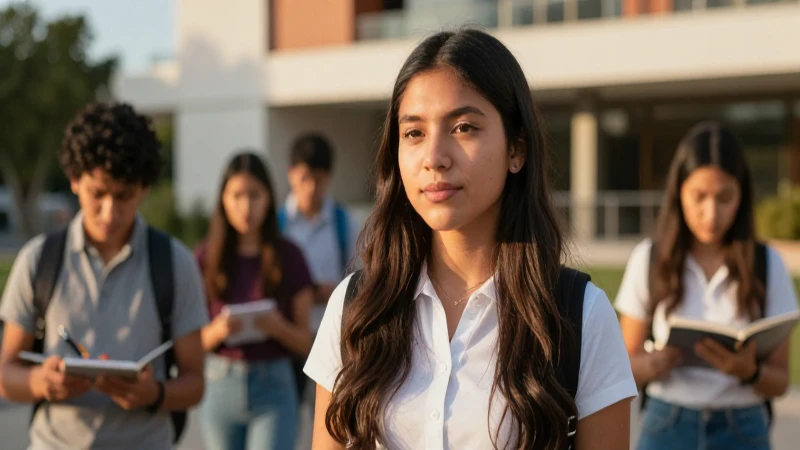 Estudiante mexicano, luz cinematográfica dorada