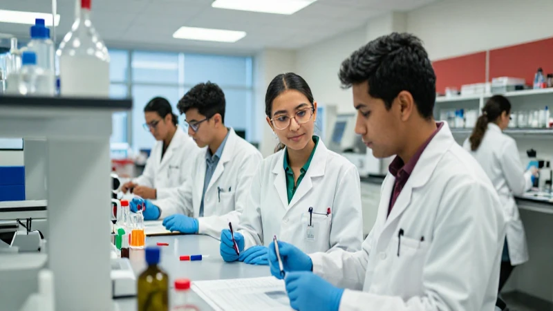 Estudiantes mexicanos en laboratorio moderno