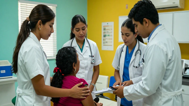 Estudiantes mexicanos ayudan a paciente en clínica