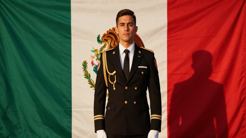 Escolta mexicano formal en luz dorada