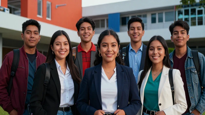 Estudiantes mexicanos universitarios celebrando logros académicos