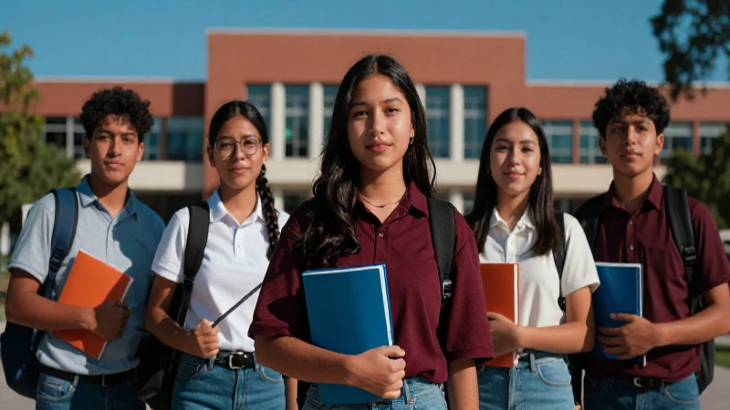 Estudiante mexicano con logro académico en campus moderno