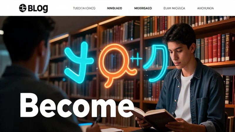 Estudiante con símbolos lingüísticos vibrantes y modernos