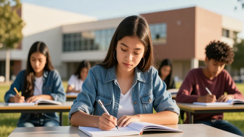 Estudiante mexicano estudia con iluminación dorada