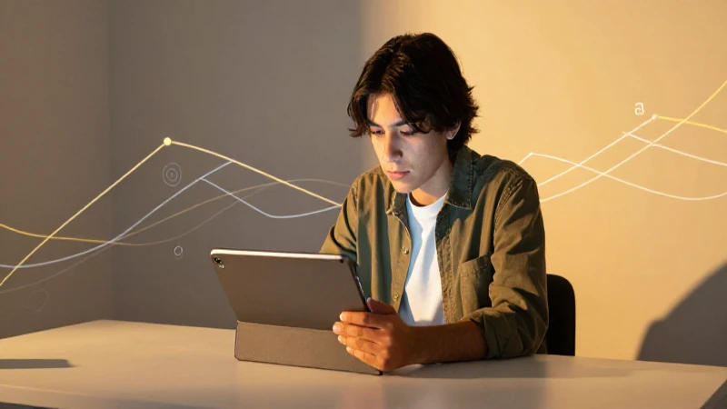 Estudiante mexicano concentrado en luz dorada