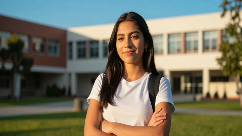 Estudiante mexicano sonriente en campus universitario