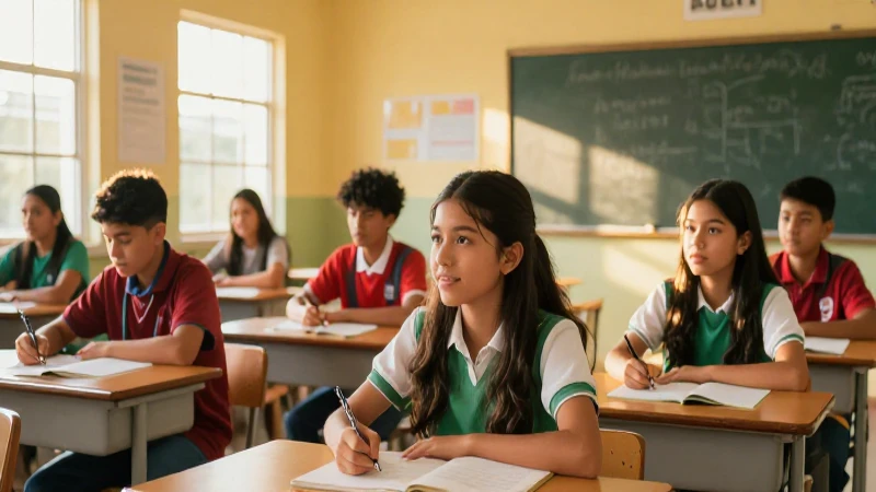 Estudiantes mexicanos en luz de oportunidad brillante