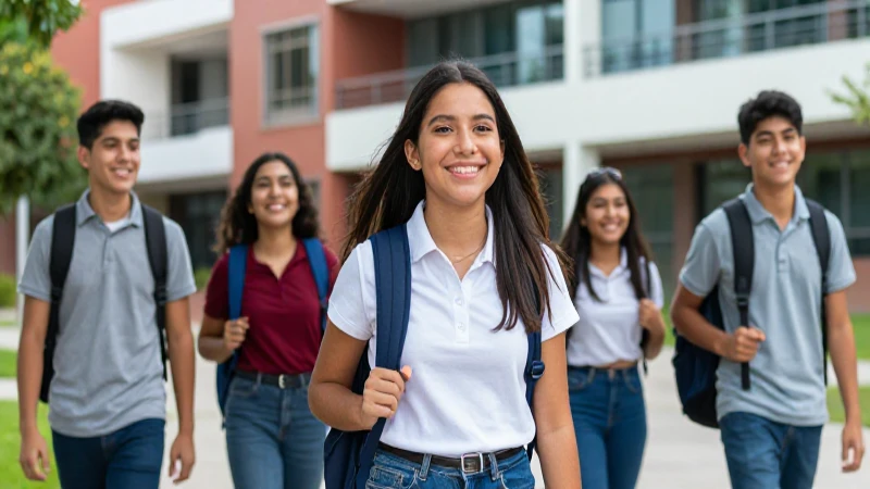 Estudiantes mexicanos felices en la universidad