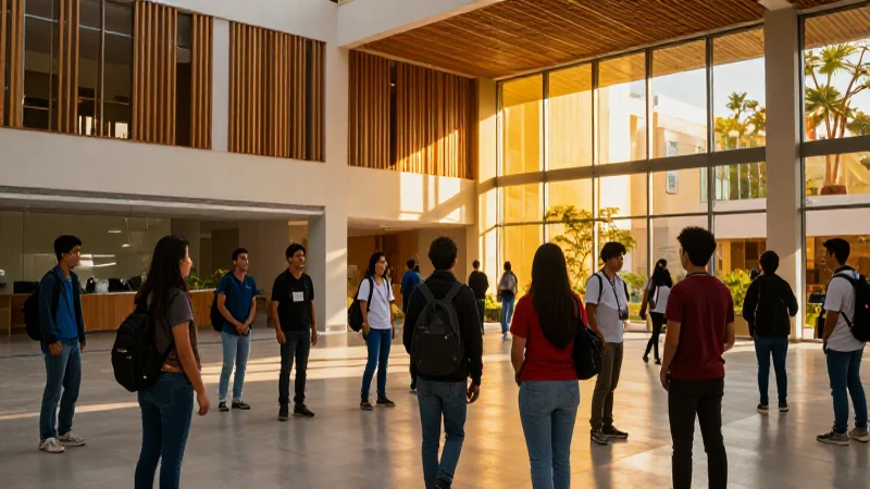 Estudiantes mexicanos exitosos bajo luz dorada