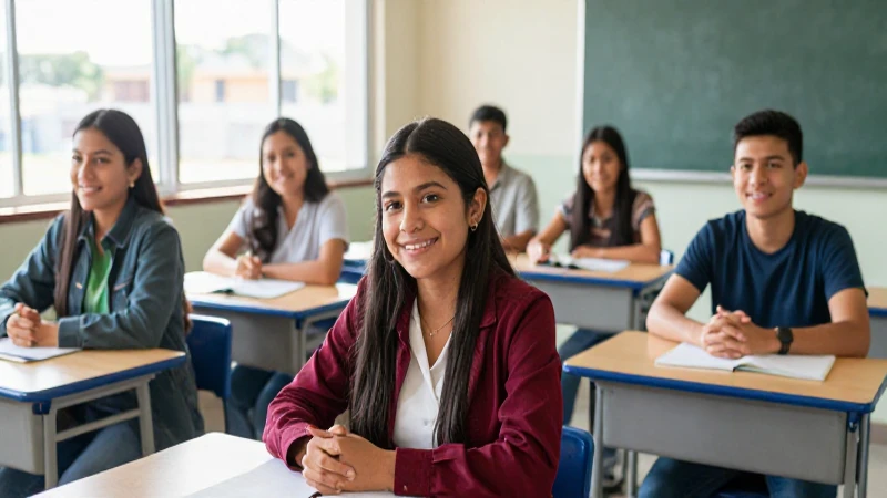 Estudiantes mexicanos felices en aula vibrante