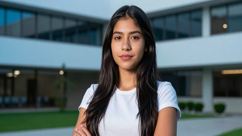 Estudiante mexicano atractivo y decidido en el campus moderno