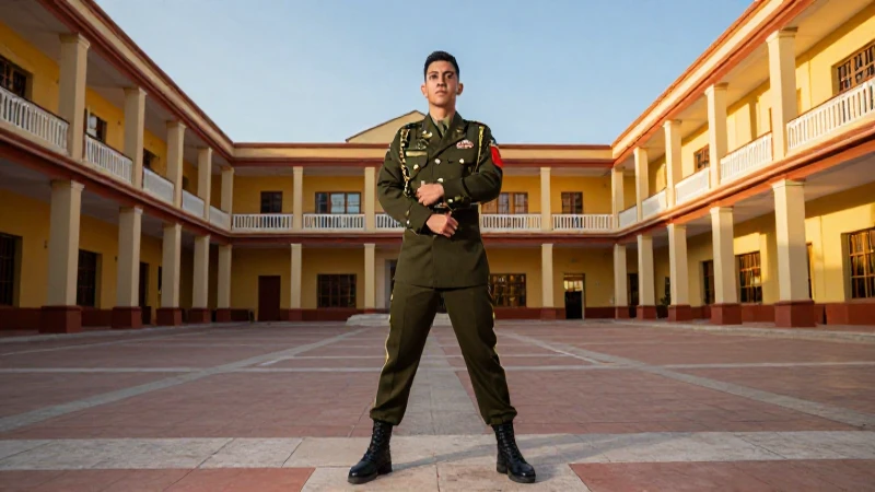 Joven militar mexicano en uniforme profesional