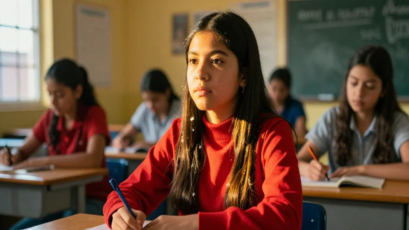 Retrato vibrante de estudiante mexicano