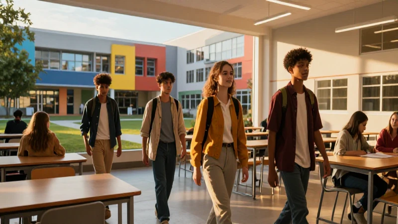 Estudiantes jóvenes en aula luminosa con luz dramática