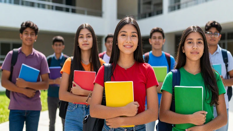 Jóvenes mexicanos vibrantes en campus moderno y soleado