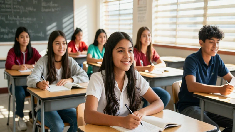 Estudiantes mexicanos vibrantes en aula moderna