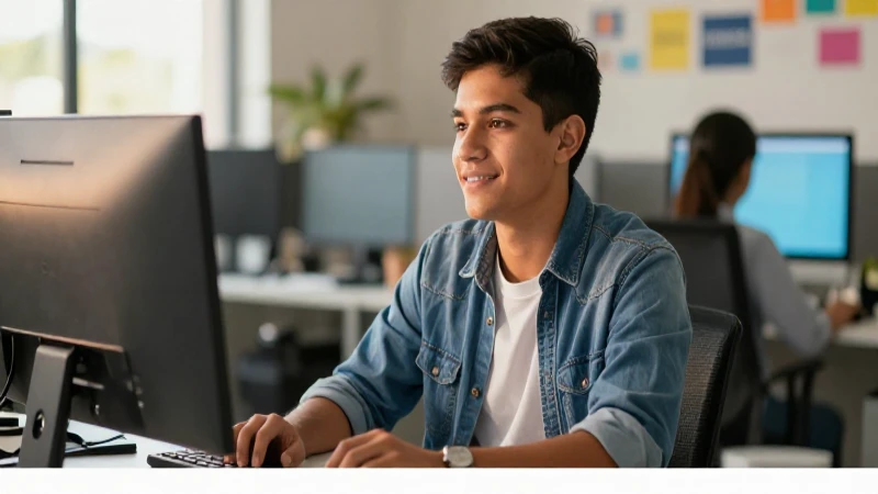 Estudiante mexicano motivado en luz dorada