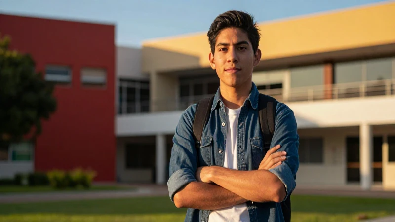 Retrato profesional de estudiante mexicano confiado