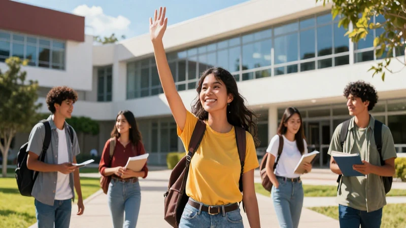 Estudiantes mexicanos exitosos en campus moderno