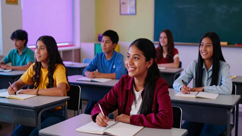 Estudiantes mexicanos exitosos en aula moderna
