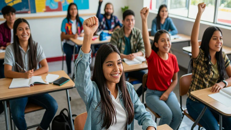 Estudiantes mexicanos vibrantes celebran éxitos en su aula