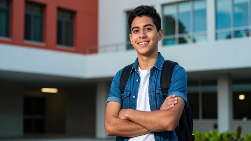 Joven estudiante mexicano con estilo profesional